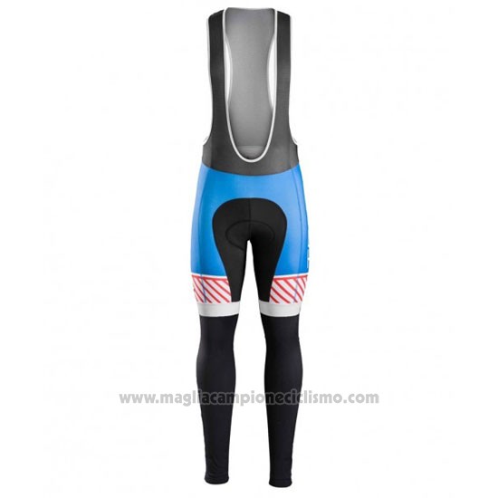 2016 Abbigliamento Ciclismo Trek Bontrager Blu e Bianco Manica Lunga e Salopette